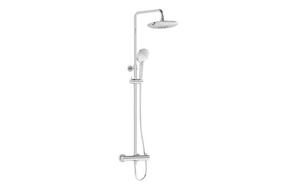VitrA Aquaheat Bliss 240 Thermostatic Shower Column w/2-Function Overhead - Chrome